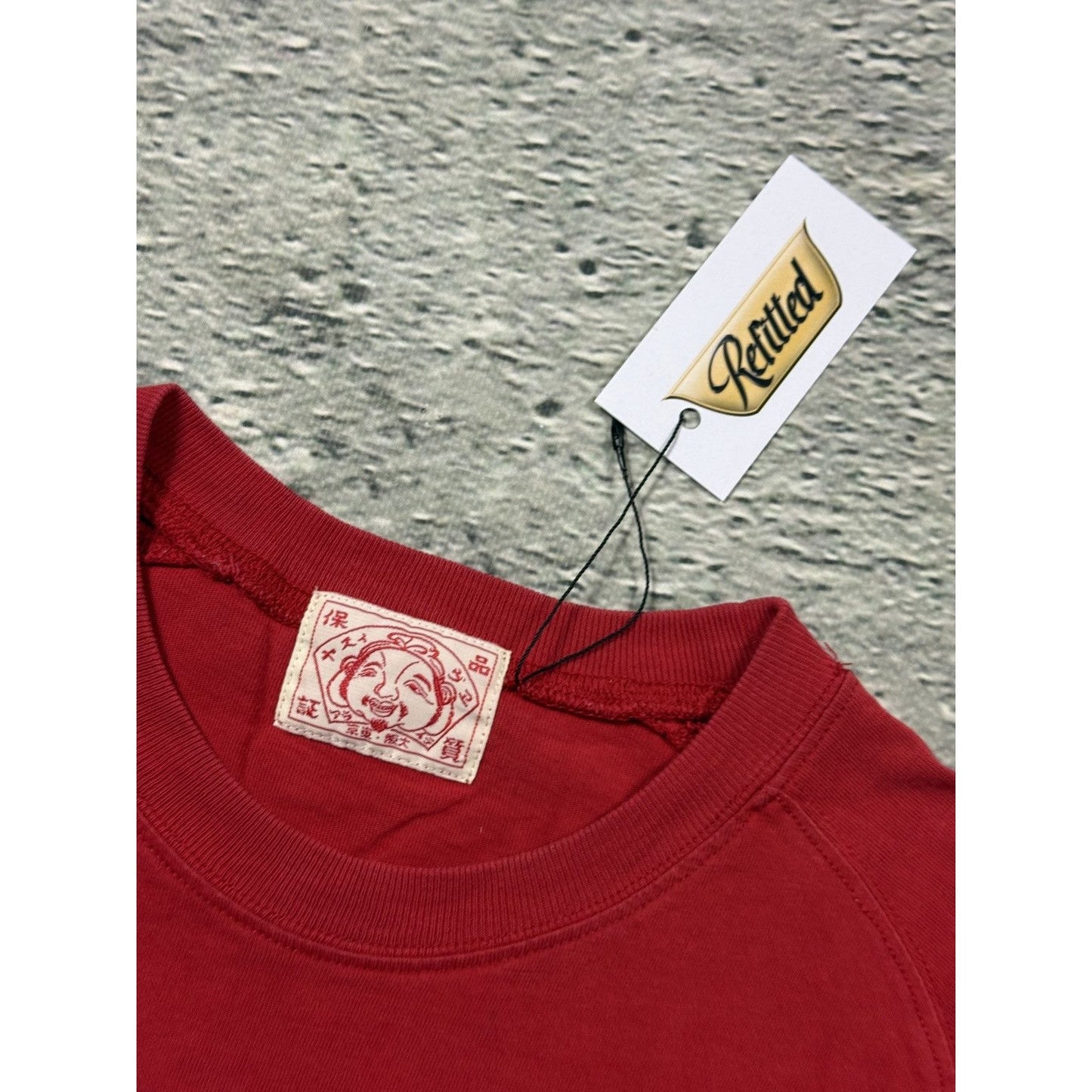Evisu vintage Red T-shirt big logo bespoke indygo
