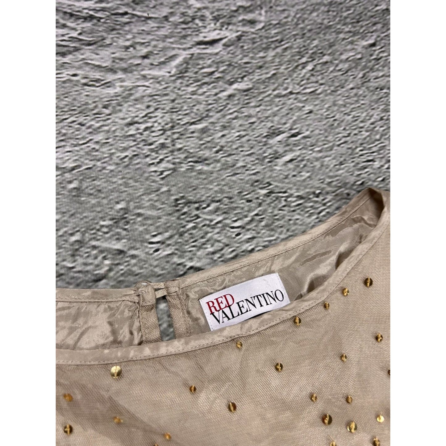 Red Valentino dress glitter beige gold