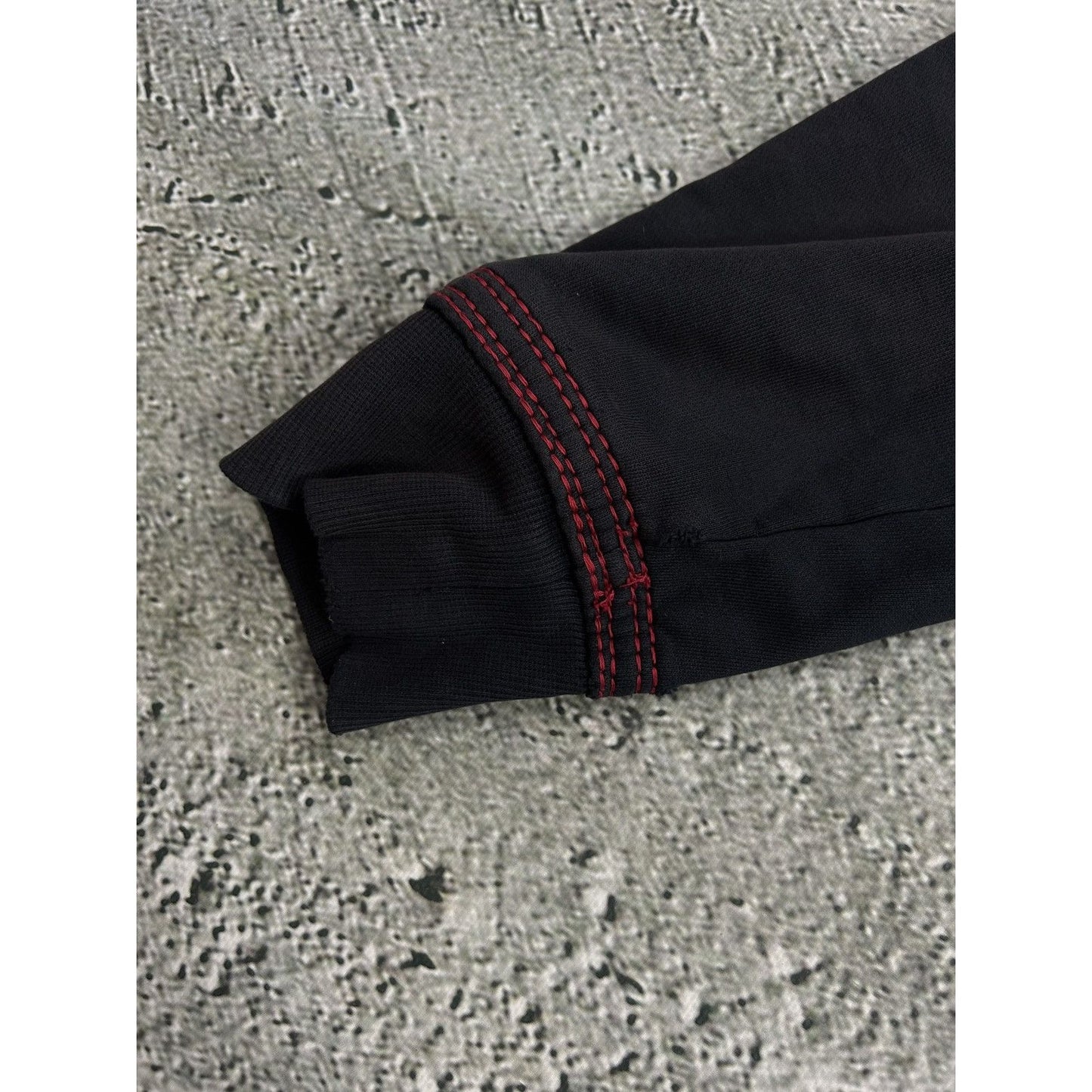 True Religion zip hoodie vintage black red thick stitching