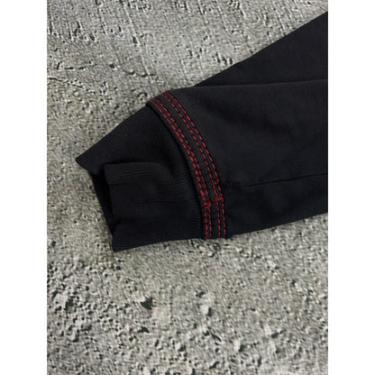 True Religion zip hoodie vintage black red thick stitching