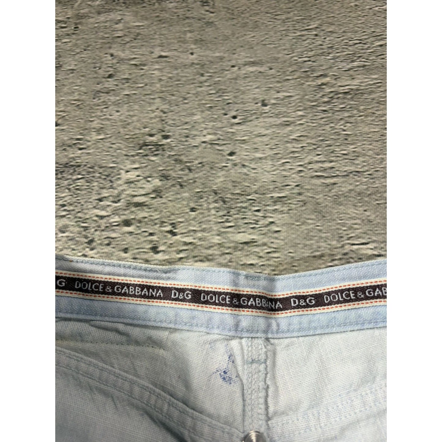 Dolce & Gabbana Painted flared jeans denim white blue