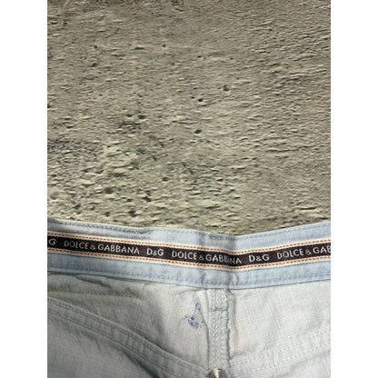 Dolce & Gabbana Painted flared jeans denim white blue