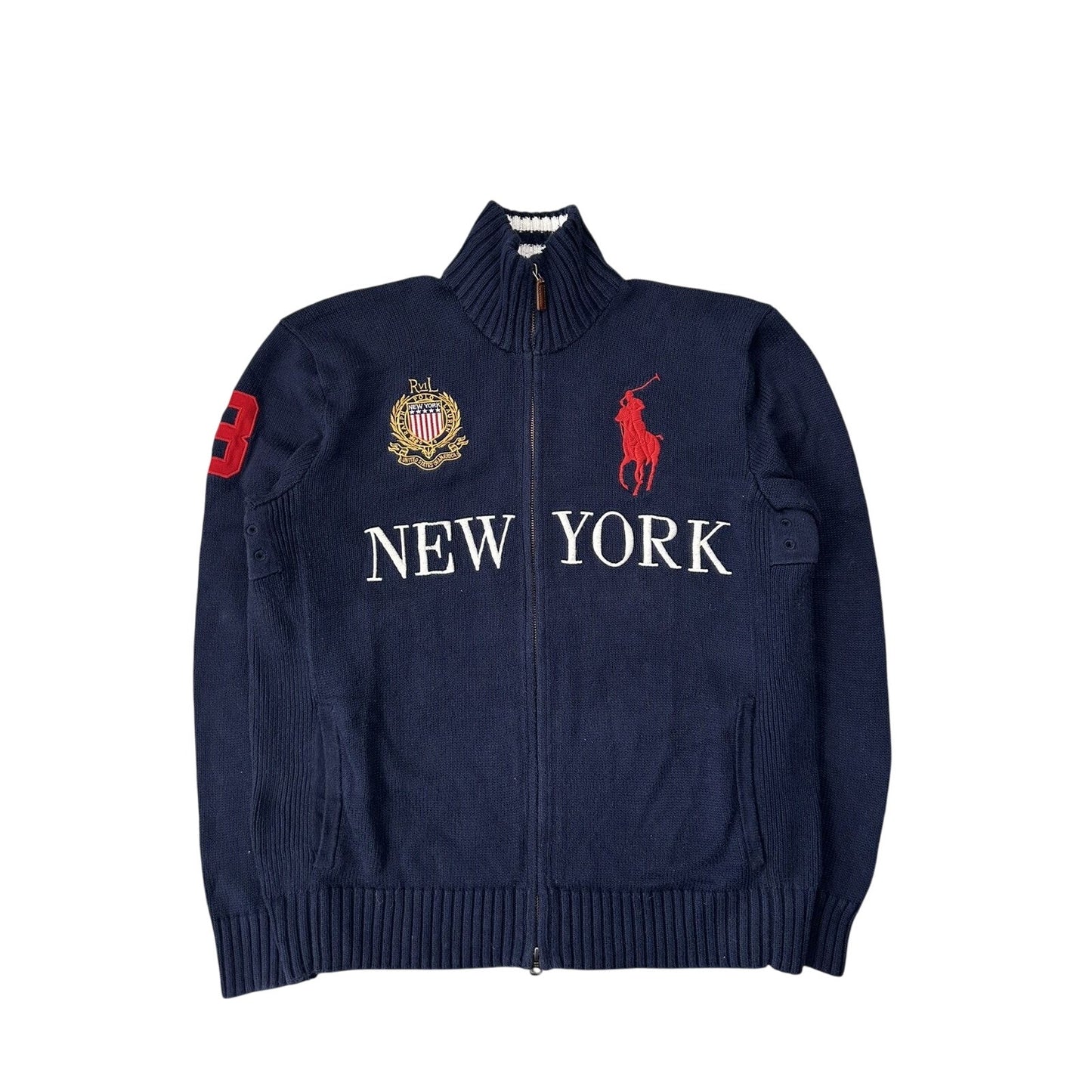 Chief Keef Polo Ralph Lauren zip sweater New York navy