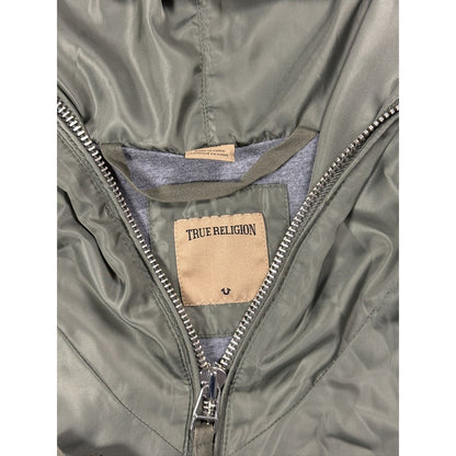 True Religion bomber jacket satin military full zip khaki