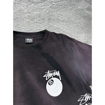 Stussy 8 ball t-shirt big logo vintage black