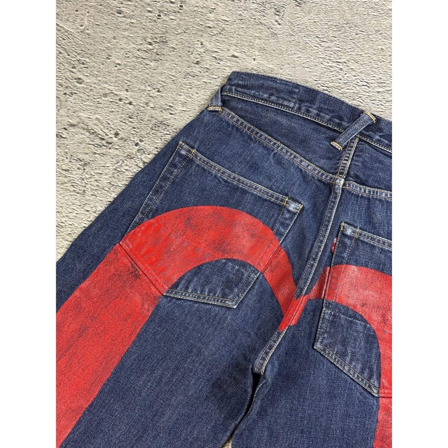 Evisu jeans daicock big logo red selvedge denim Yamane