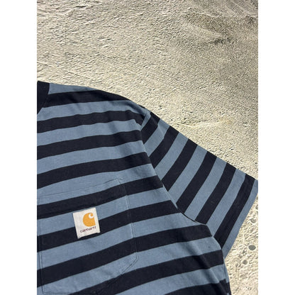Carhartt S/S Merrick Pocket T-shirt striped navy blue
