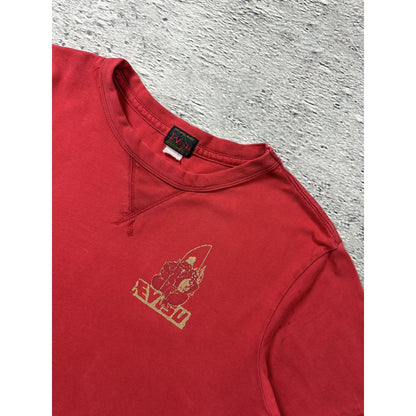 Evisu T-shirt big logo seagull brown Y2K