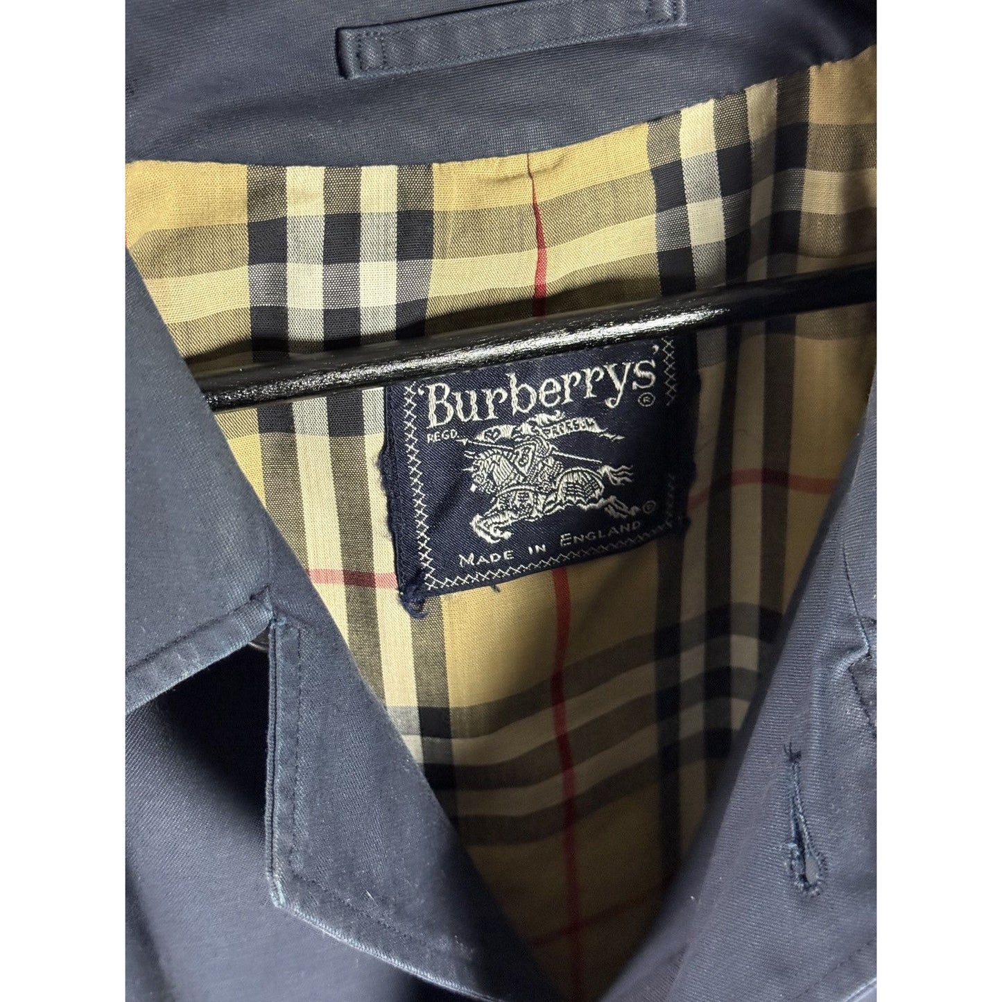 Burberrys coat navy vintage nova check Burberry