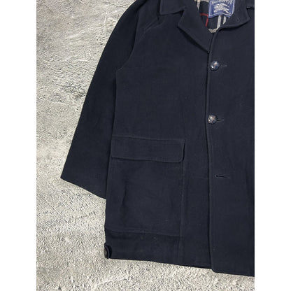 Burberrys coat navy vintage nova check Burberry wool