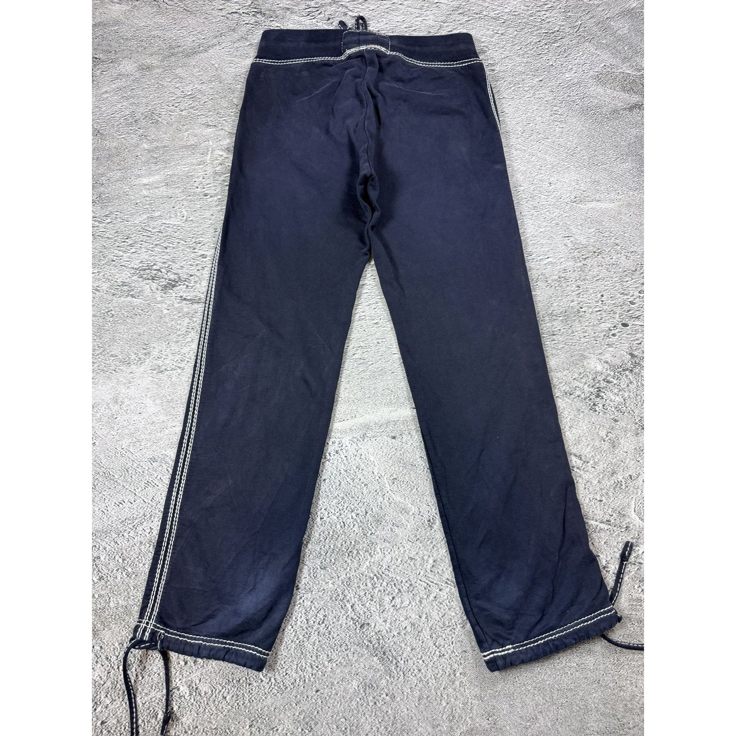True Religion sweatpants black white stitching vintage style