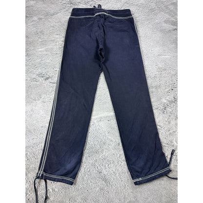 True Religion sweatpants black white stitching vintage style