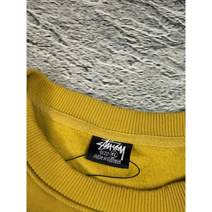 Stussy yellow gold sweatshirt big logo signature