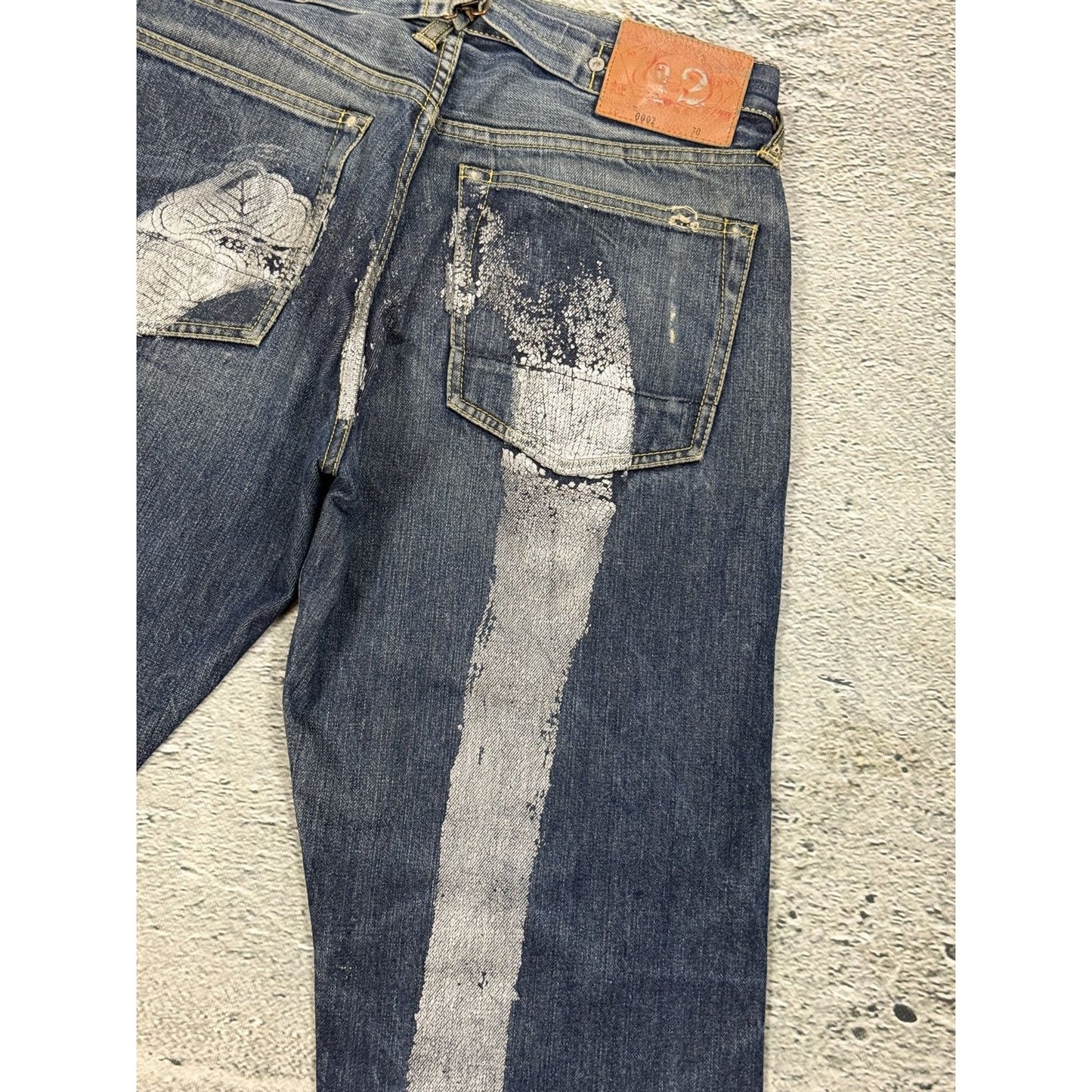 Evisu jeans silver daicock big logo selvedge denim
