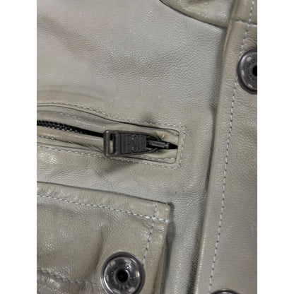 Diesel leather jacket beige vintage avant garde