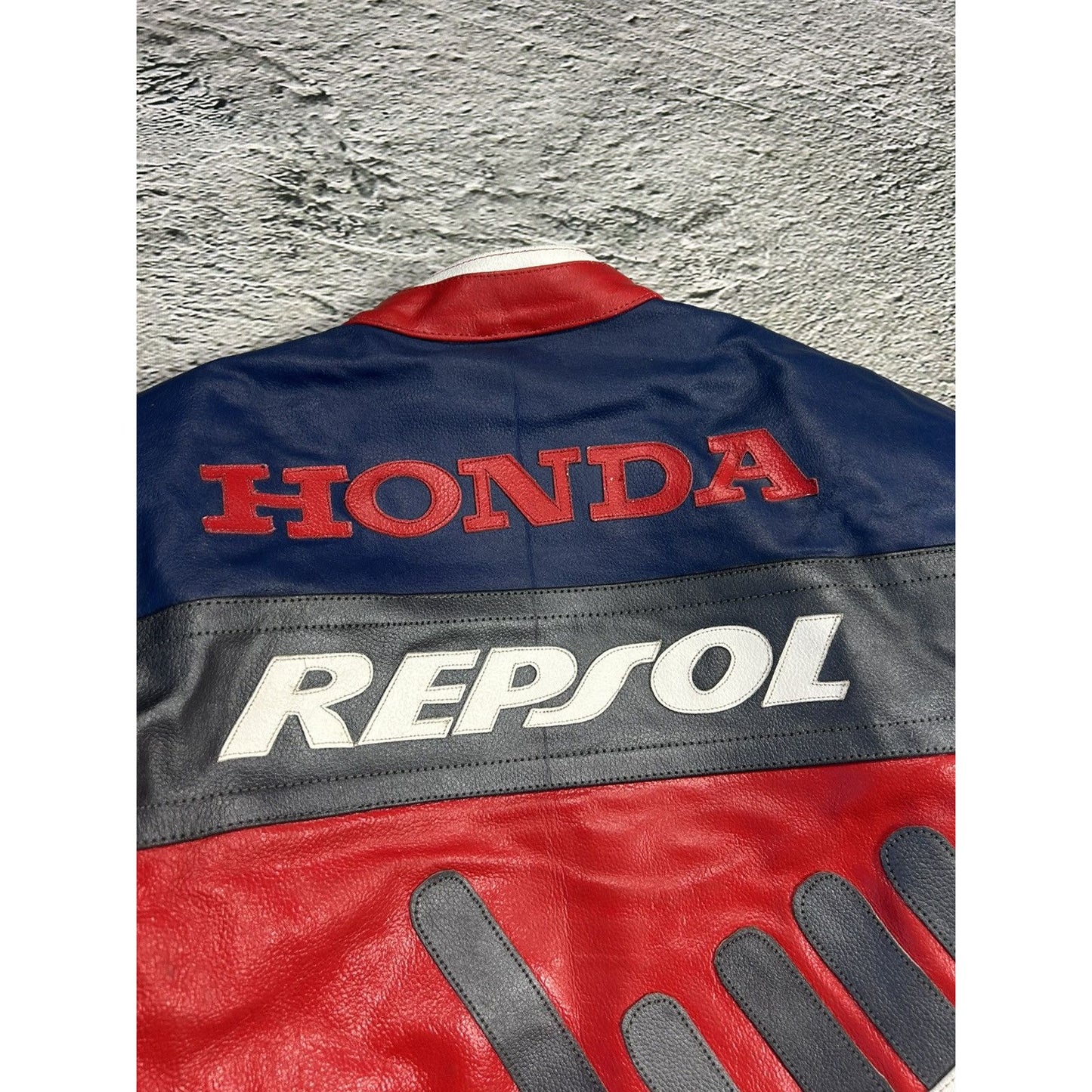 Honda REPSOL Racing Leather Jacket vintage Y2K big logo
