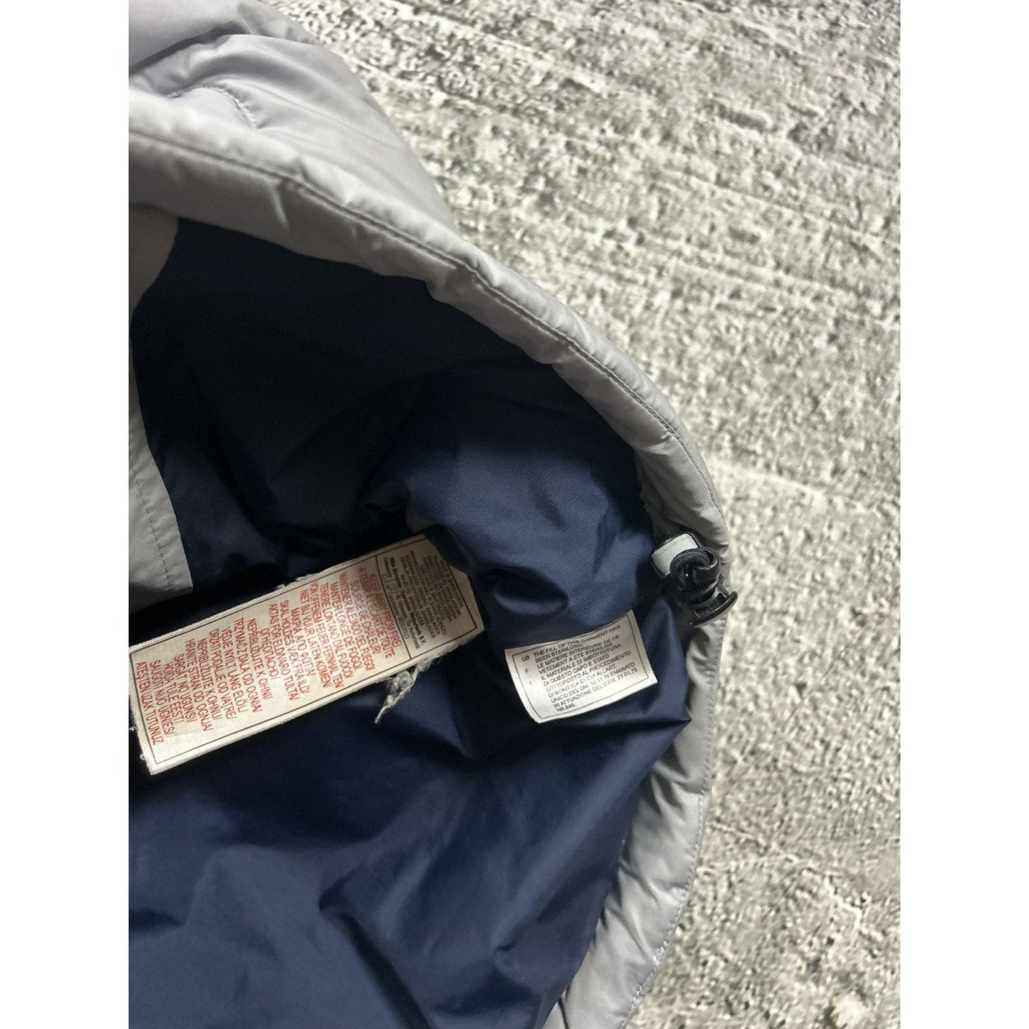 Nike puffer vest grey vintage drill Y2K small swoosh down