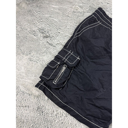 True Religion shorts black white stitching