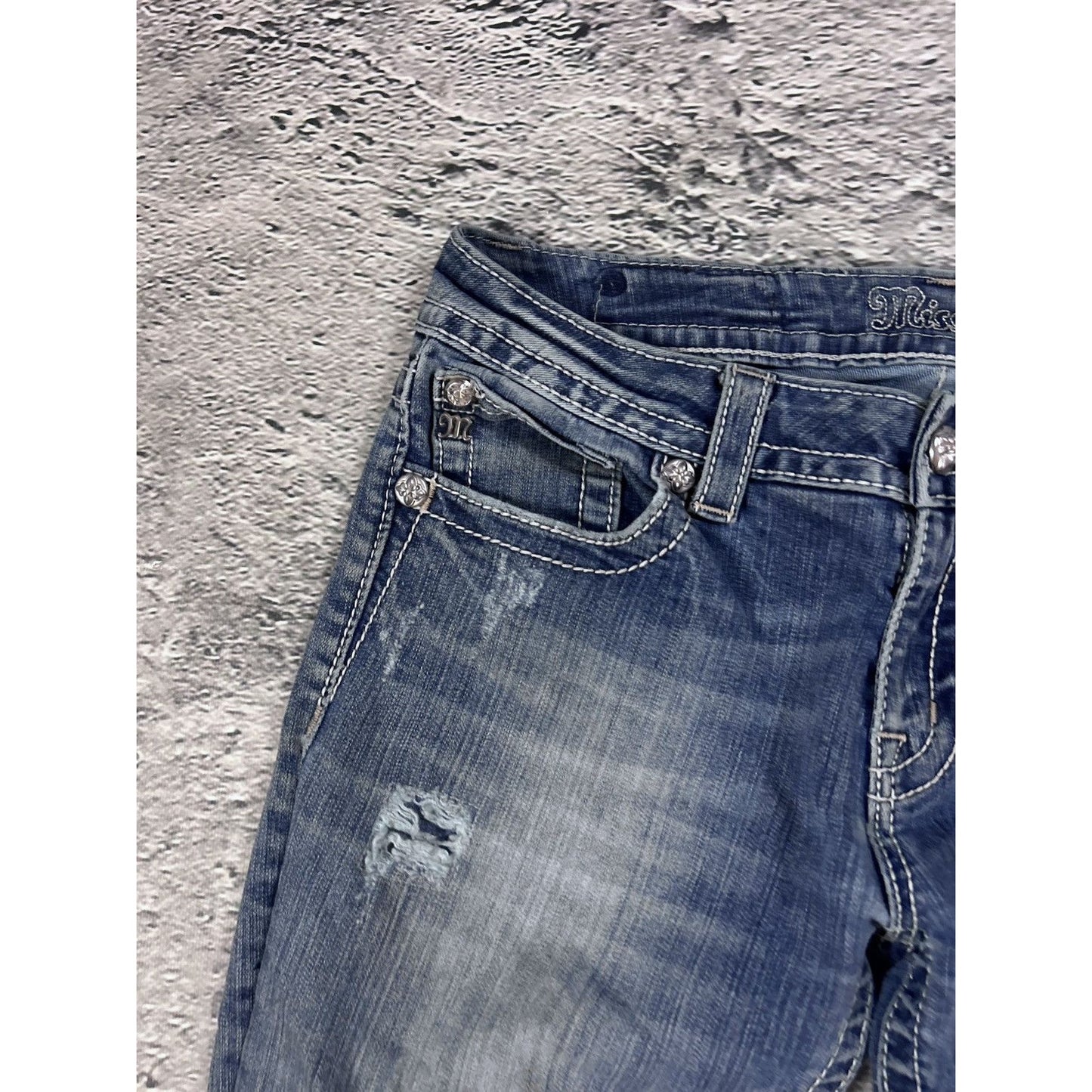 Miss Me rhinestone glitter jeans Y2K flared