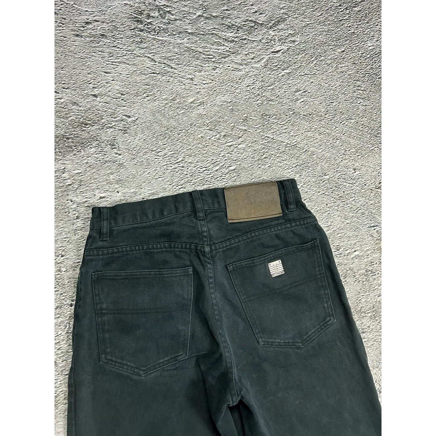 YSL vintage jeans black / dark green Yves Saint Laurent 90s