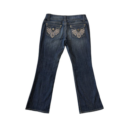Y2K jeans flared house of denim navy blue low rise bootcut