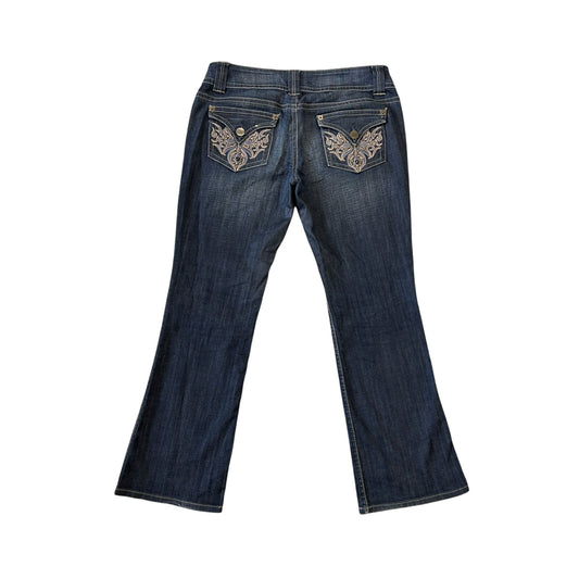 Y2K jeans flared house of denim navy blue low rise bootcut