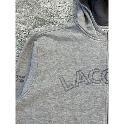 Lacoste zip hoodie big logo grey Sport