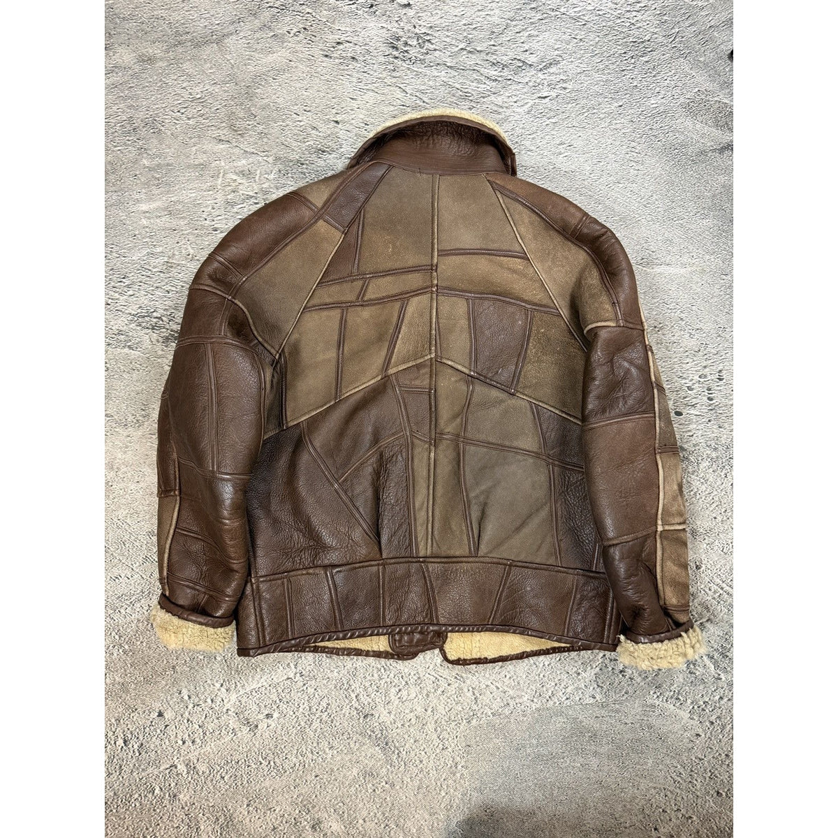 B-3 patchwork sherling jacket