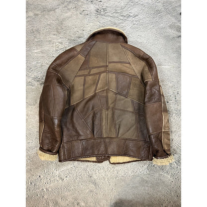 B-3 patchwork sherling jacket
