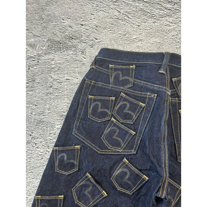 Evisu multipocket jeans front logo rare sample black