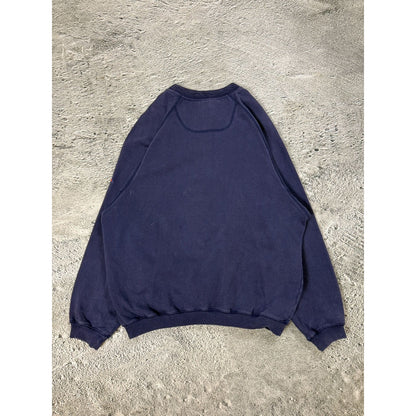 Adidas vintage sweatshirt big logo crewneck navy orange Y2K