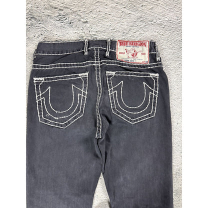 True Religion black jeans white thick stitching Y2K Logan