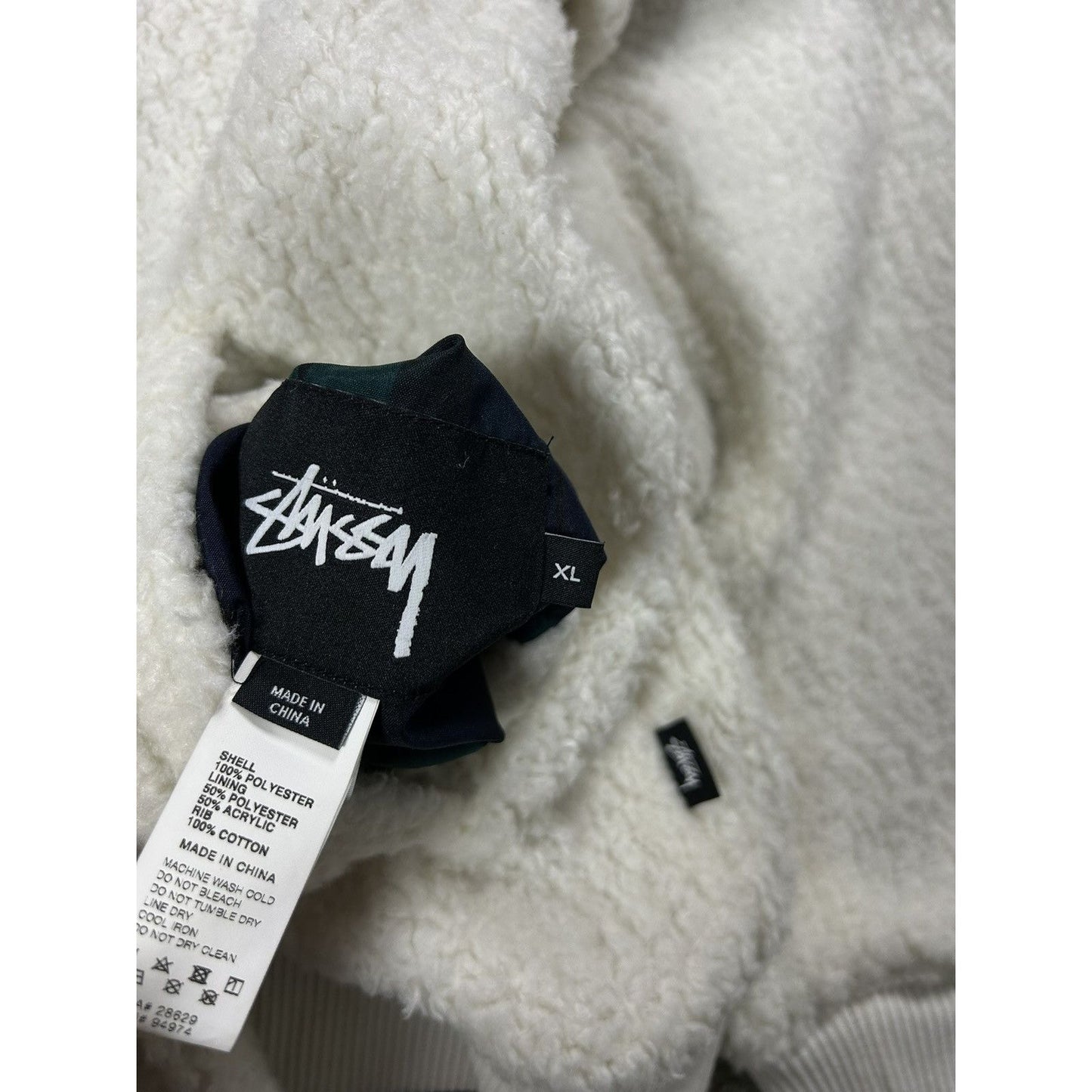 Stussy Sherpa bomber jacket reversible fleece tartan