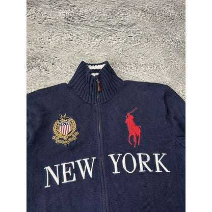 Chief Keef Polo Ralph Lauren zip sweater New York navy