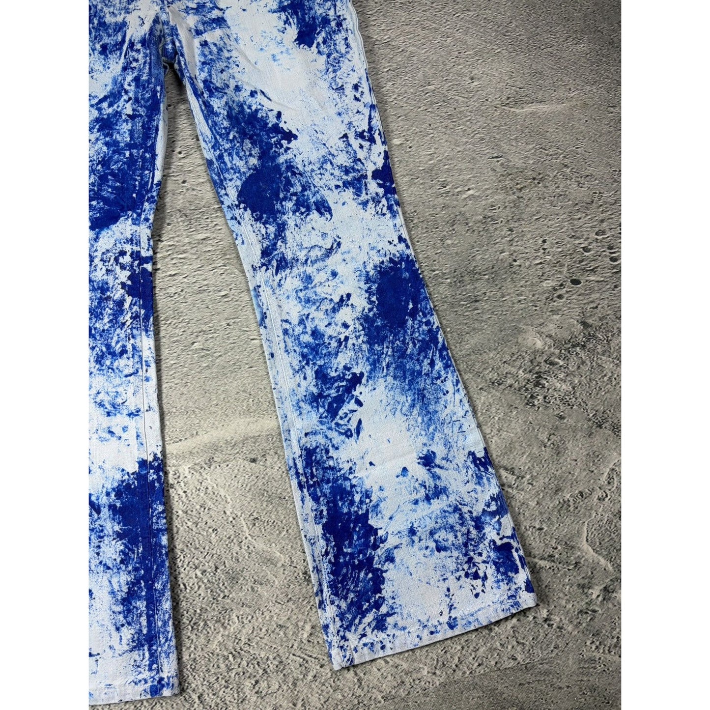 Dolce & Gabbana Painted flared jeans denim white blue