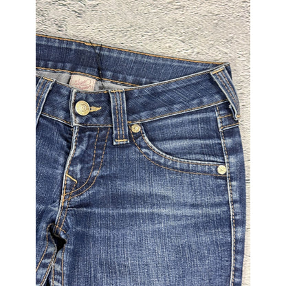 True Religion jeans Flared bootcut navy silver blue painted