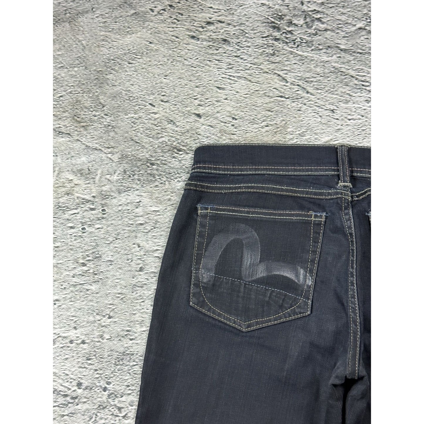 Evisu x Puma vintage flared black jeans seagulls Y2K