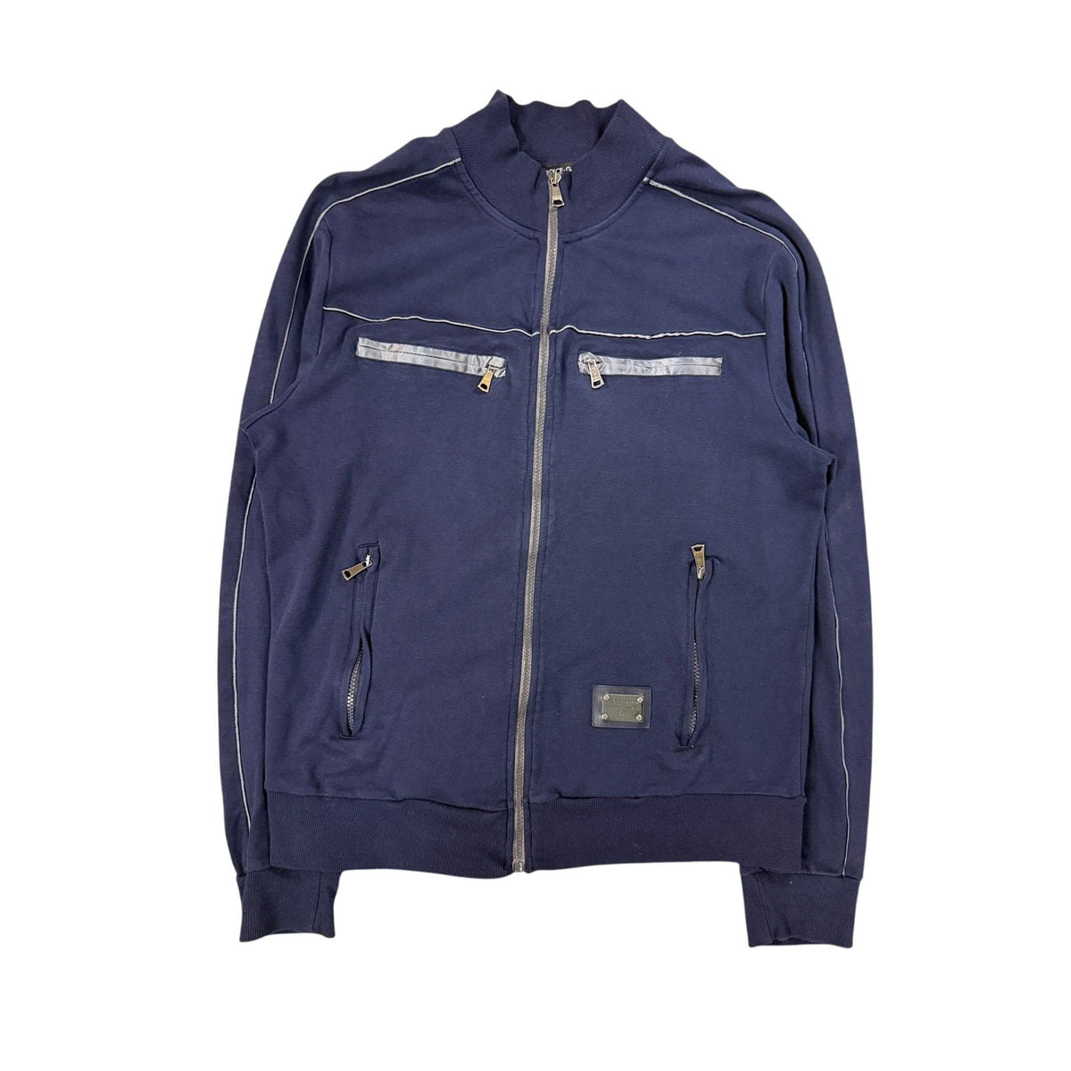 Dolce & Gabbana navy zip up crewneck multi pocker DG Y2K