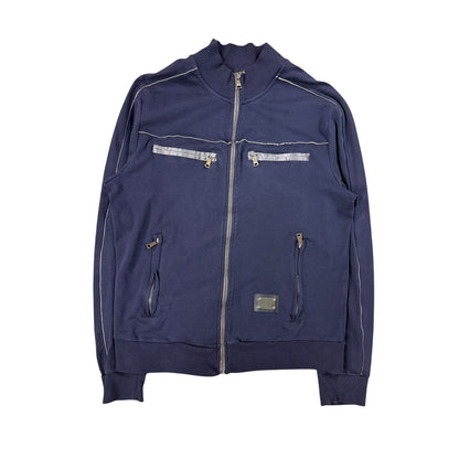 Dolce & Gabbana navy zip up crewneck multi pocker DG Y2K