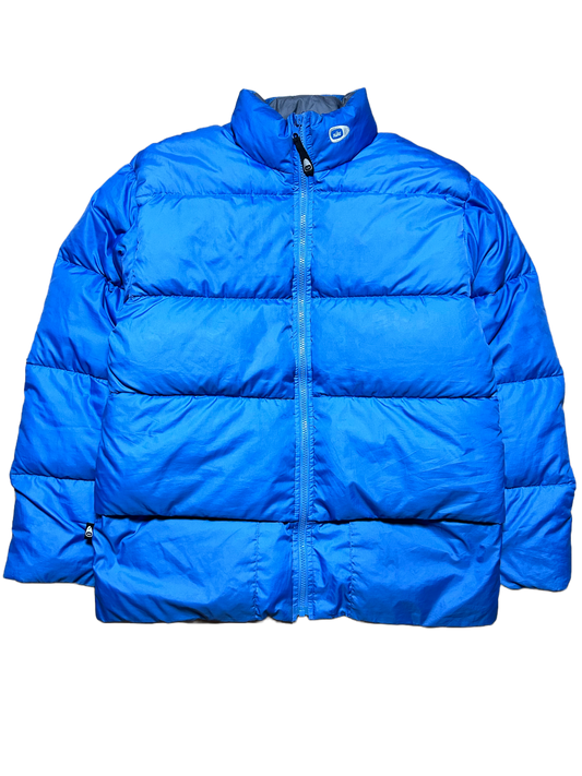 Nike vintage blue puffer jacket small logo 2000s