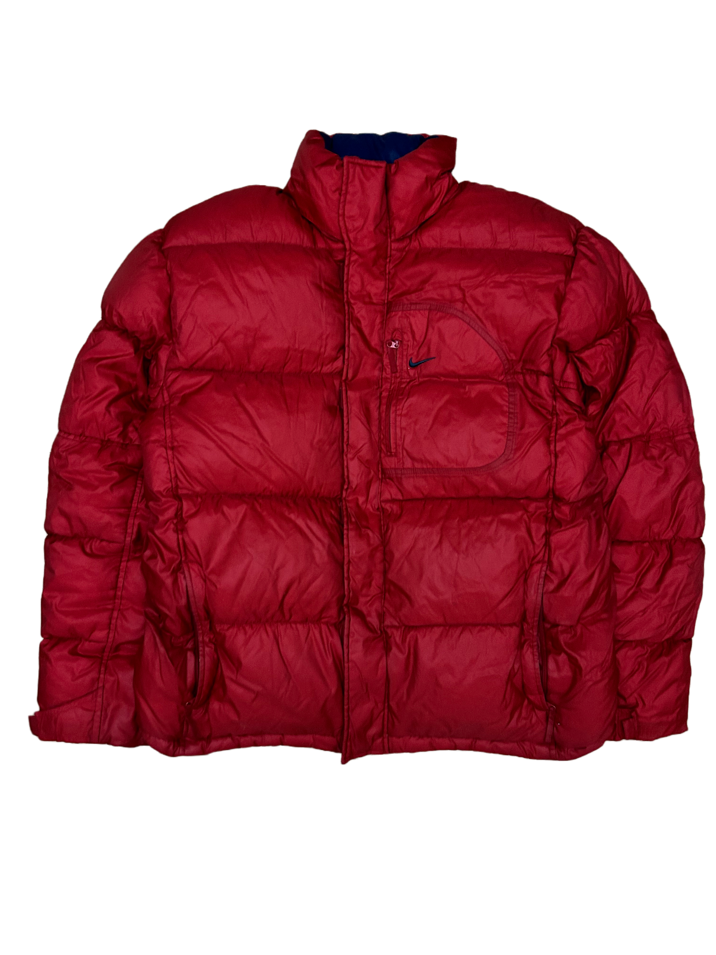 Nike vintage red puffer jacket small swoosh cargo