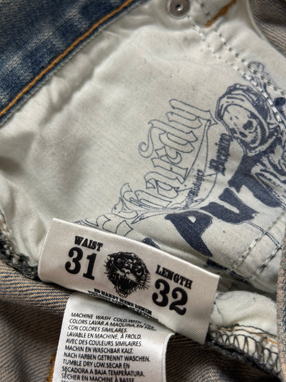 Ed Hardy Christian Audigier vintage jeans big logo pants