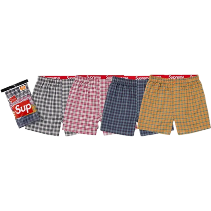 Supreme Hanes Plaid Boxers (4 Pack)