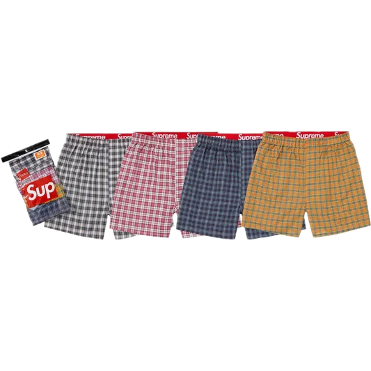 Supreme Hanes Plaid Boxers (4 Pack)