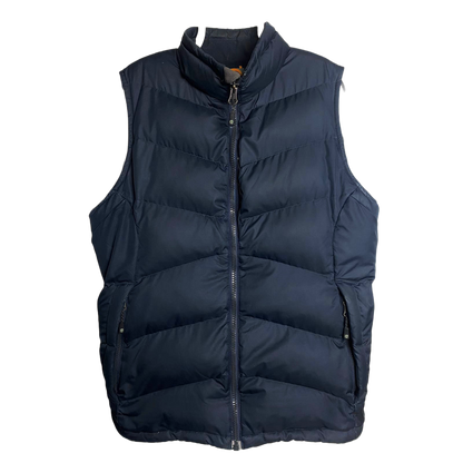 Timberland vintage navy puffer vest small logo