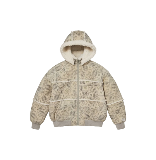 Supreme MM6 Maison Margiela Hooded Shearling Jacket Money fullprint