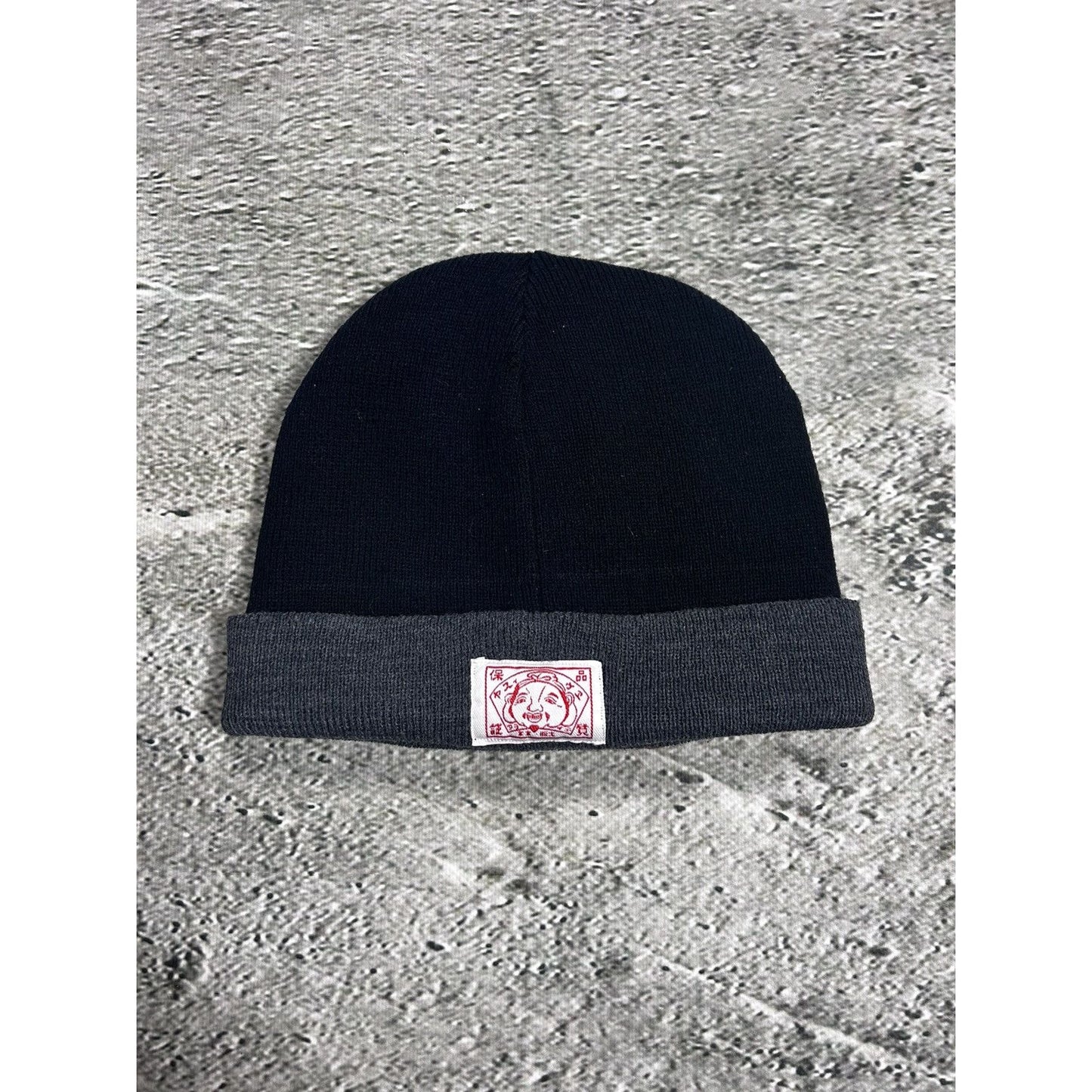 Evisu beanie Y2K black big logo spell out