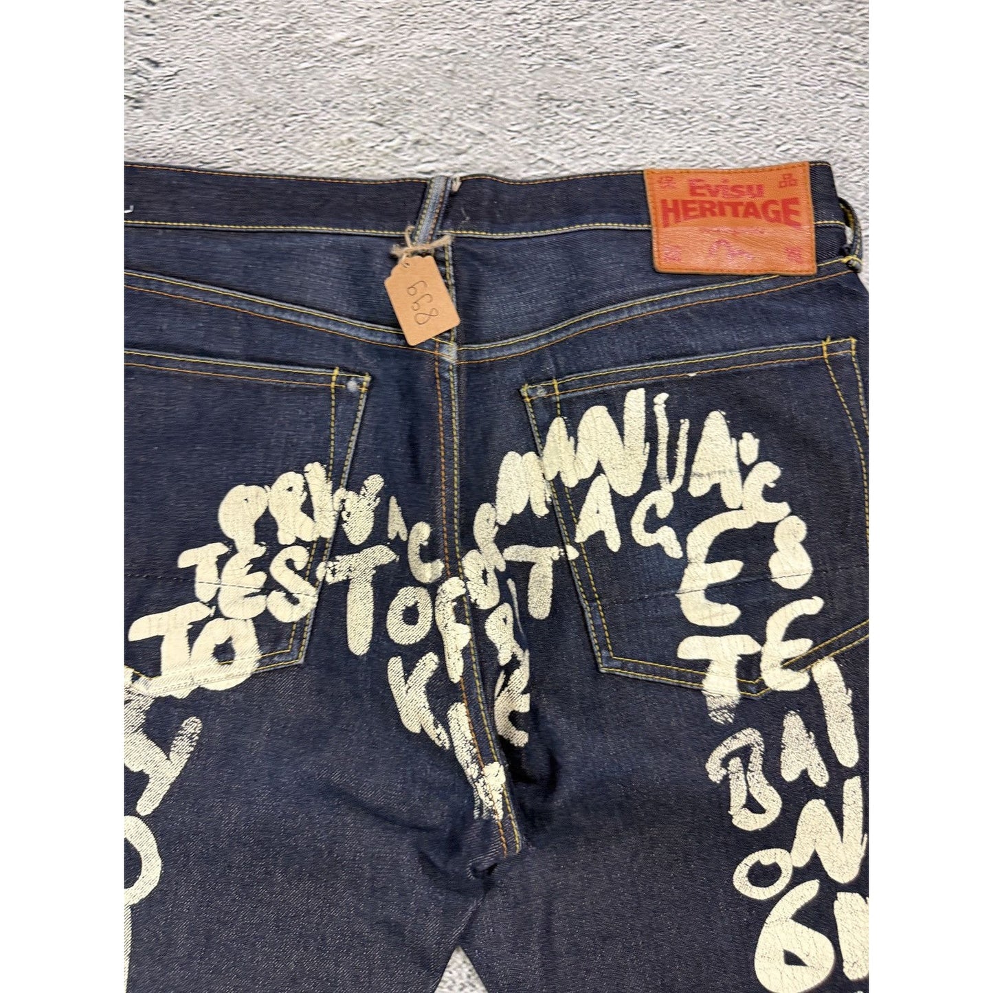 Evisu jeans daicock Heritage big logo letters selvedge denim