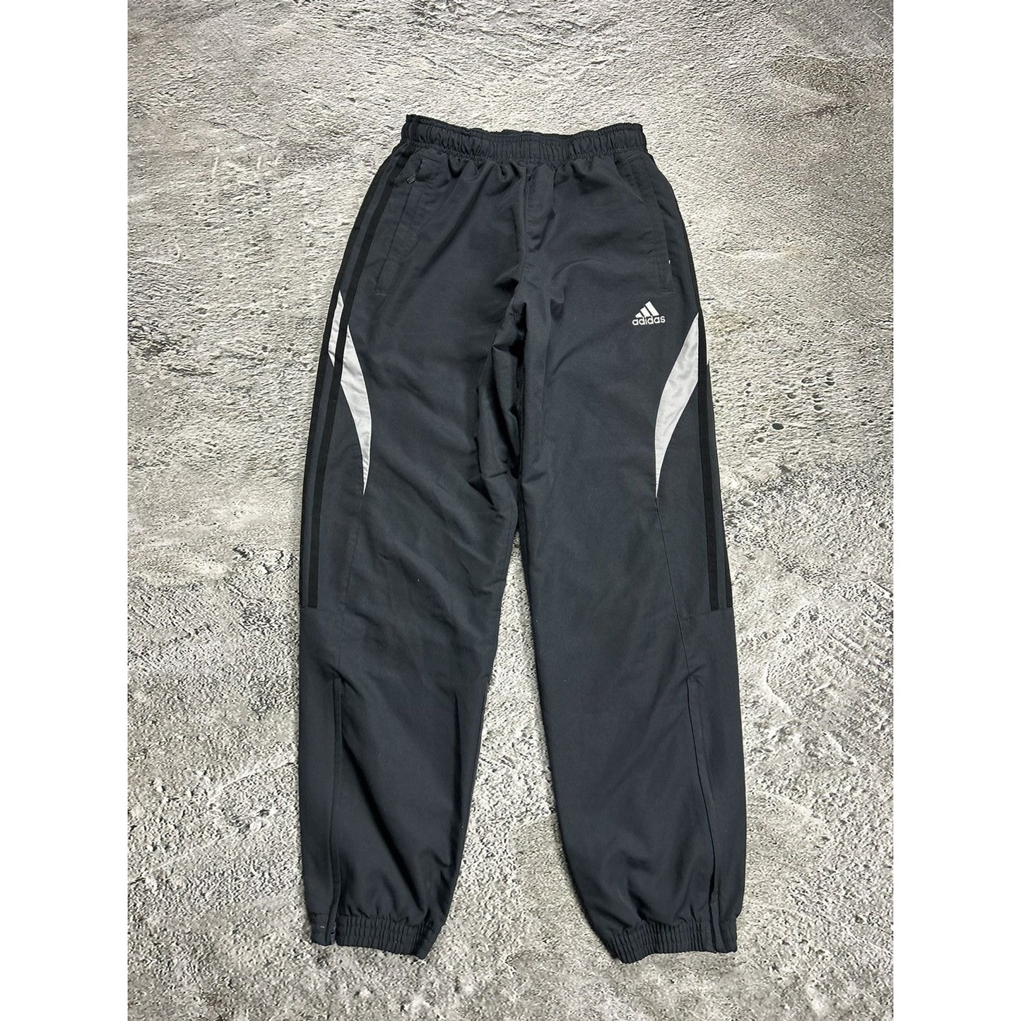 Adidas track suit vintage grey nylon track pants drill Y2K