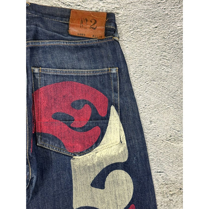 Evisu jeans daicock red letters mighty raw denim Selvedge